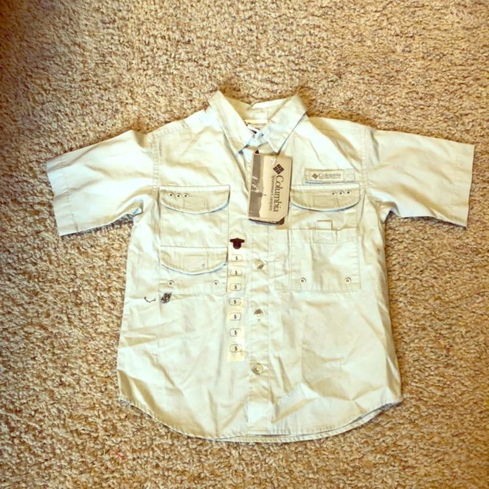 NWT Columbia kids fishing shirt Sz Sm